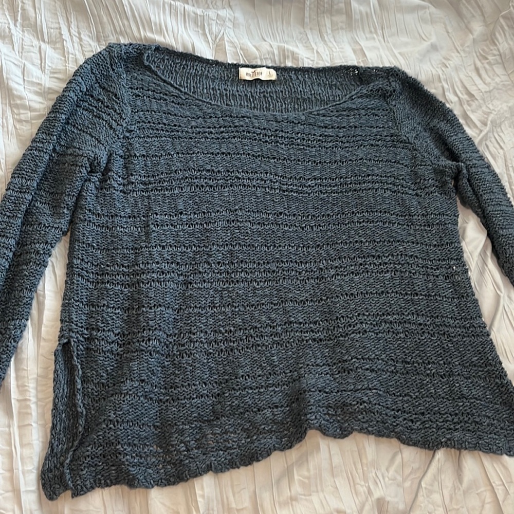 Cute Knit Blue Hollister Sweater